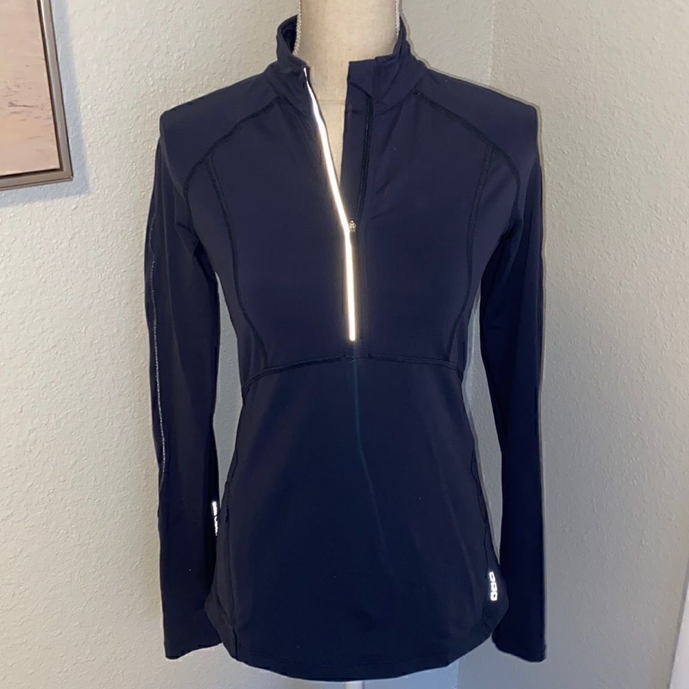 Lorna Jane grey half zip long sleeve workout top